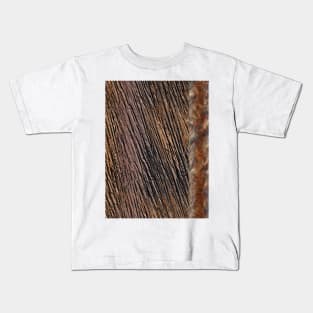 modern pattern in shades of brown and beige with a decorative vertical band Kids T-Shirt